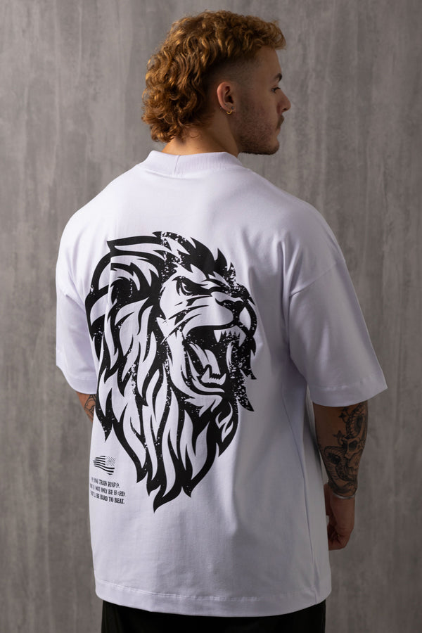 Camiseta Oversized American Lion - Branca