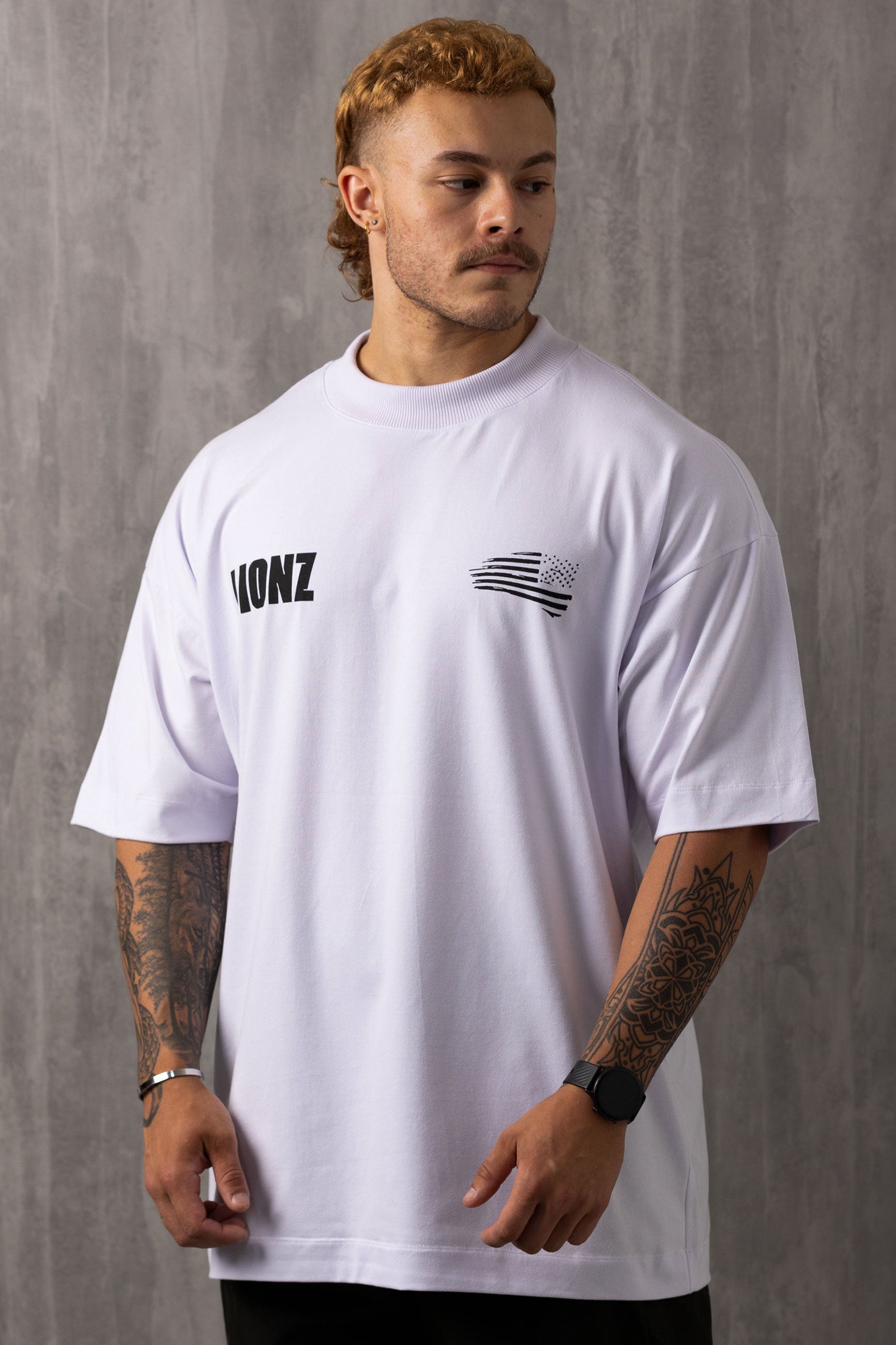 Camiseta Oversized American Lion - Branca