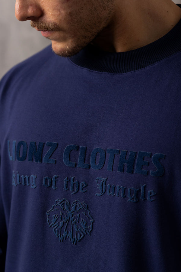 Camiseta Oversized Luxury Veludo - Marinho