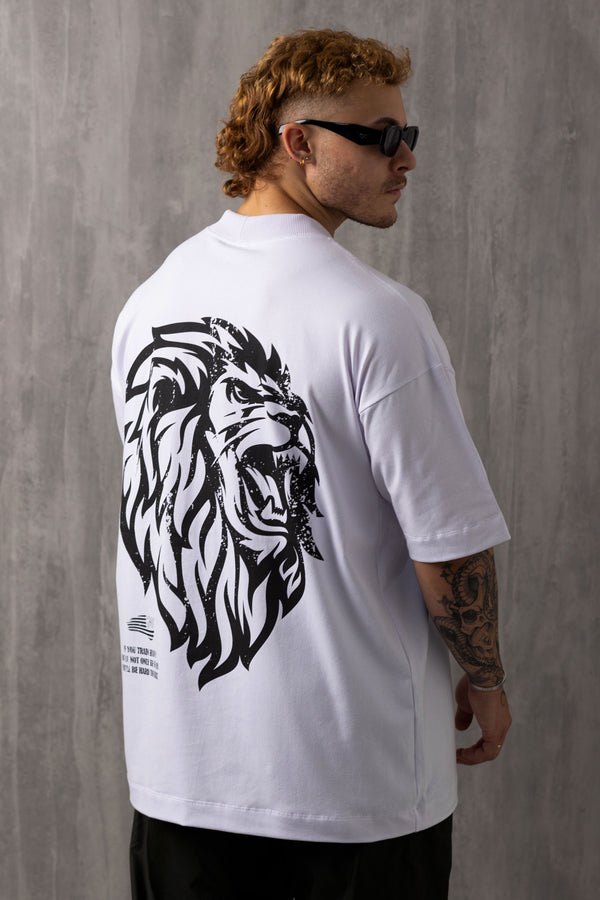 Camiseta Oversized American Lion - Branca