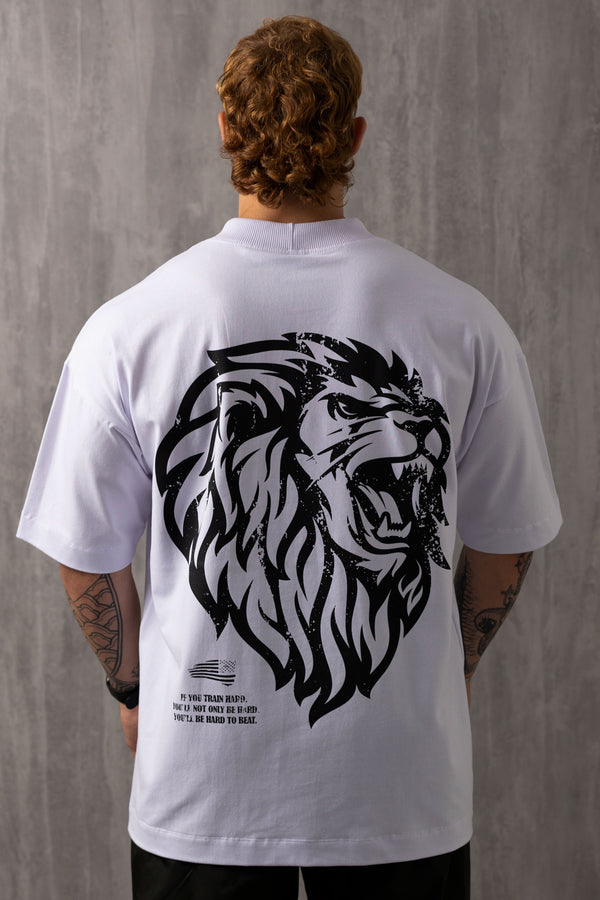 Camiseta Oversized American Lion - Branca