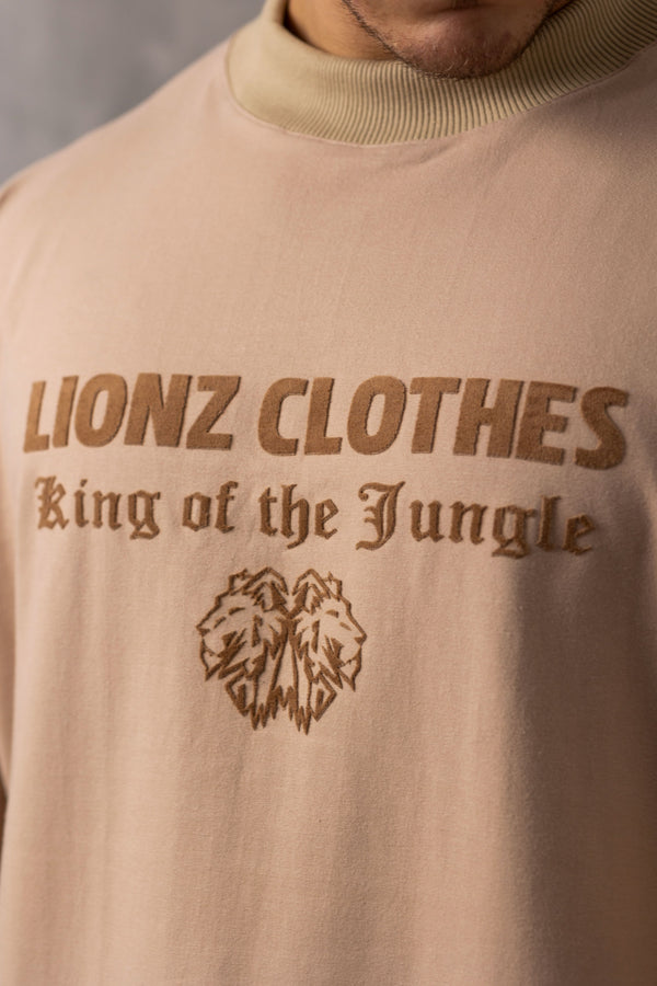 Camiseta Oversized Luxury Veludo - Bege