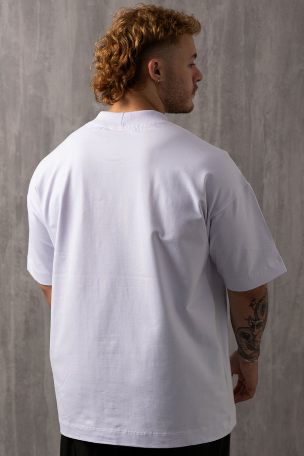 Camiseta Oversized Luxury Veludo - Branca