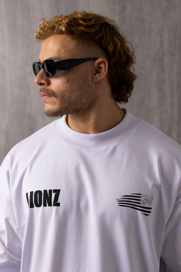 Camiseta Oversized American Lion - Branca