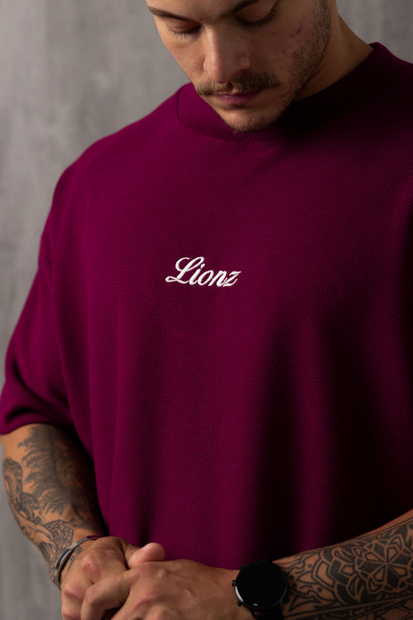 Camiseta Oversized Texturizada - Bordo