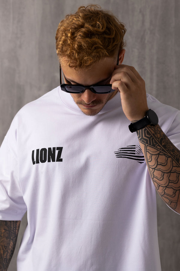 Camiseta Oversized American Lion - Branca