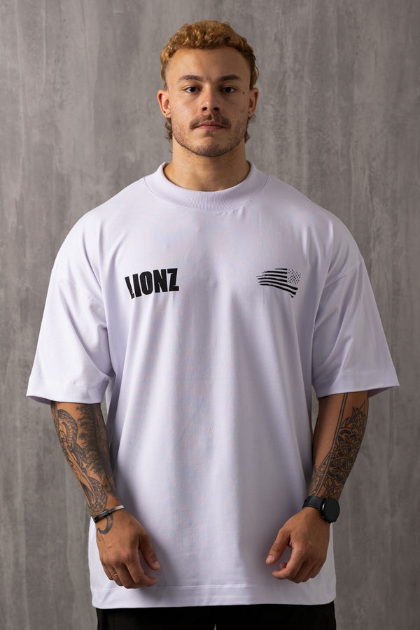 Camiseta Oversized American Lion - Branca