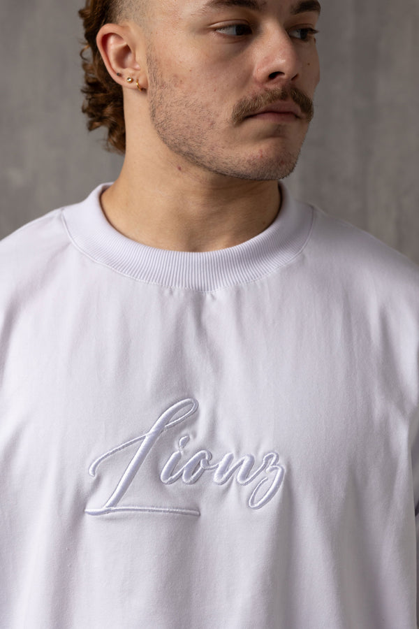 Camiseta Oversized Lionz Bordada - Branca
