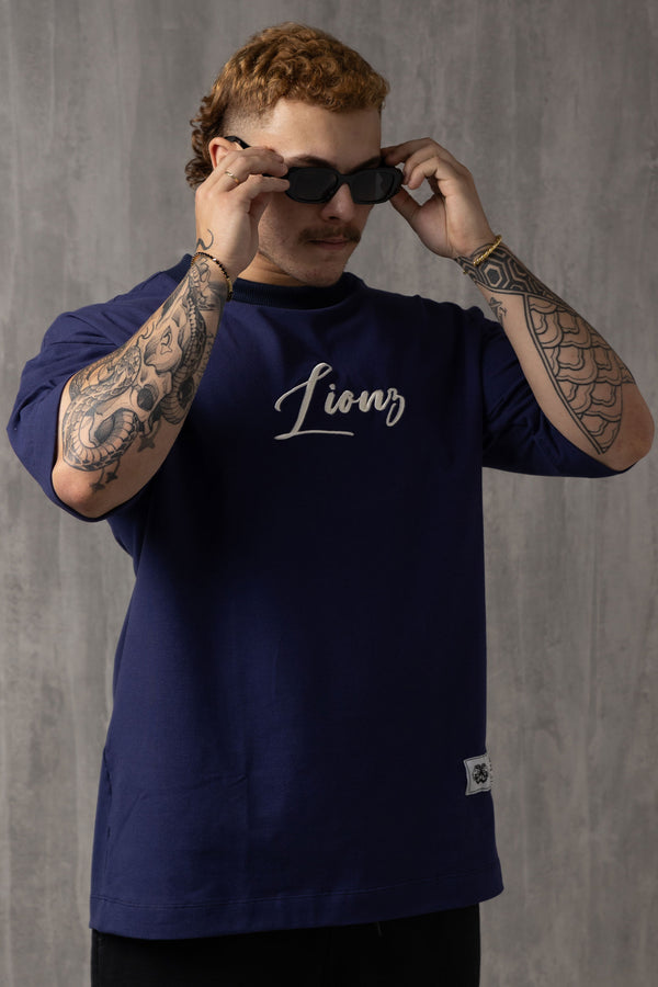 Camiseta Oversized Lionz Bordada - Marinho