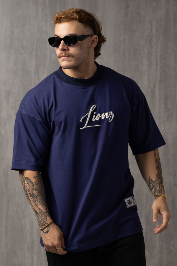 Camiseta Oversized Lionz Bordada - Marinho