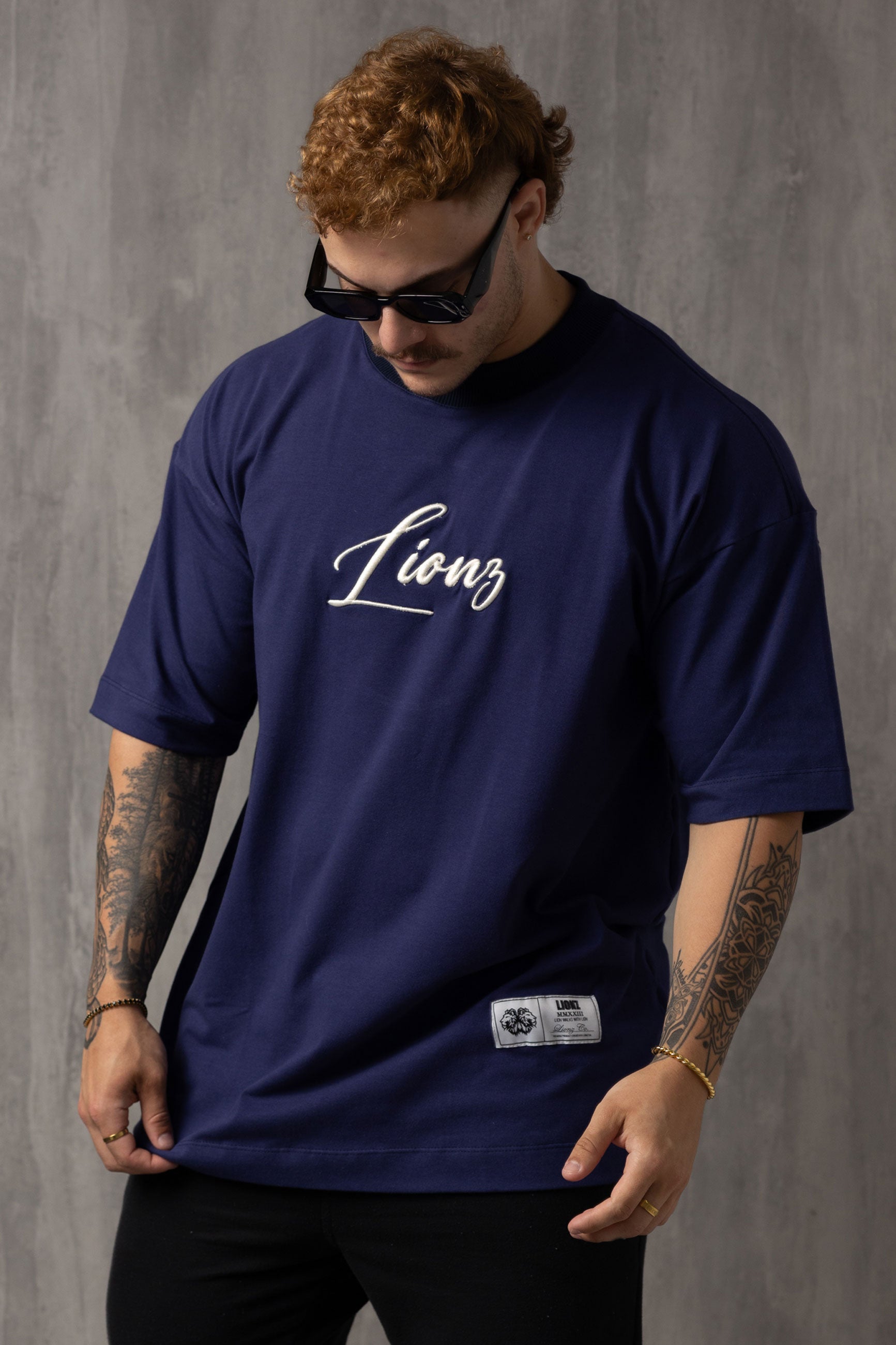 Camiseta Oversized Lionz Bordada - Marinho