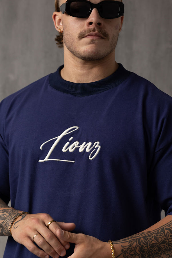 Camiseta Oversized Lionz Bordada - Marinho
