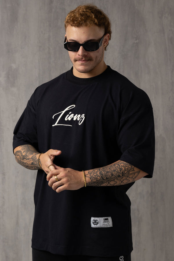 Camiseta Oversized Lionz Bordada - Preta