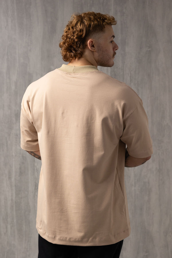 Camiseta Oversized Lionz Bordada - Bege