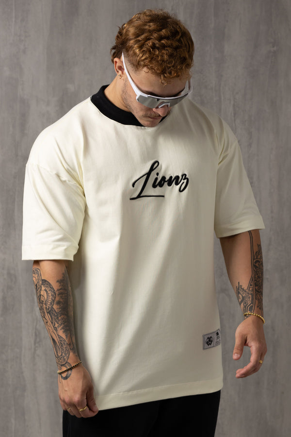 Camiseta Oversized Lionz Bordada - OffWhite&Black