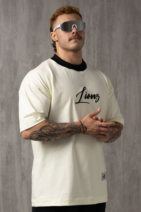 Camiseta Oversized Lionz Bordada - OffWhite&Black