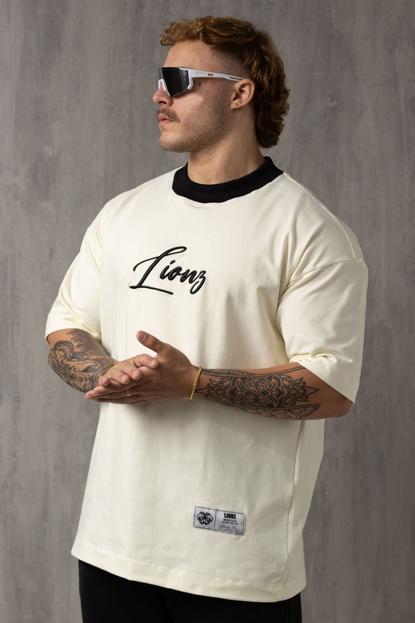 Camiseta Oversized Lionz Bordada - OffWhite&Black
