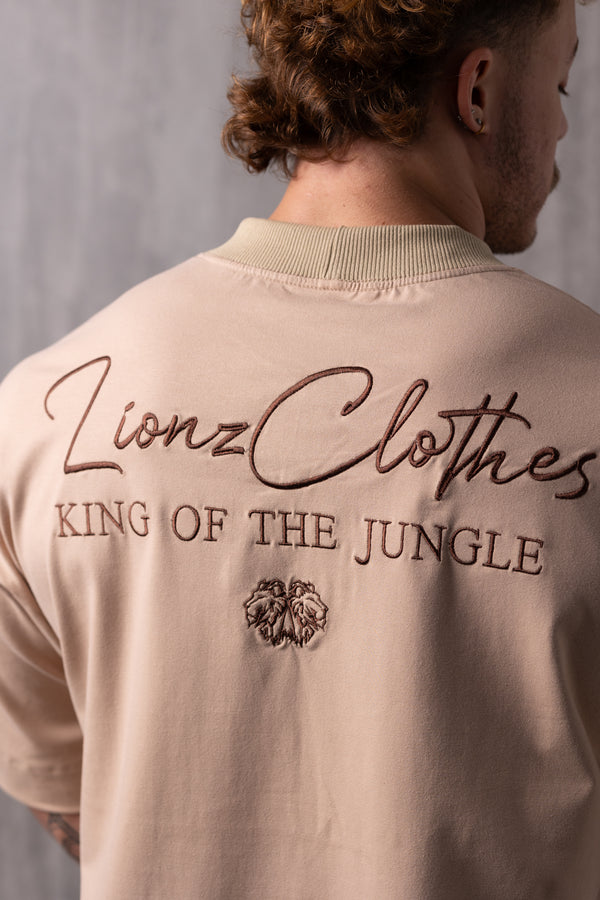 Camiseta Oversized Bordada King - Bege