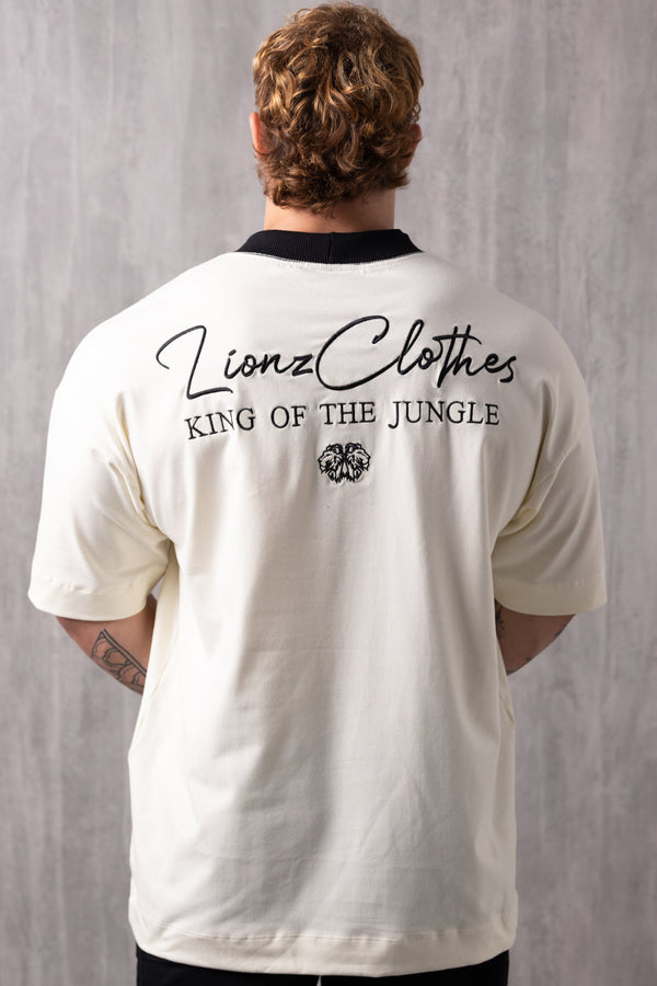 Camiseta Oversized Bordada King - OffWhite&Black