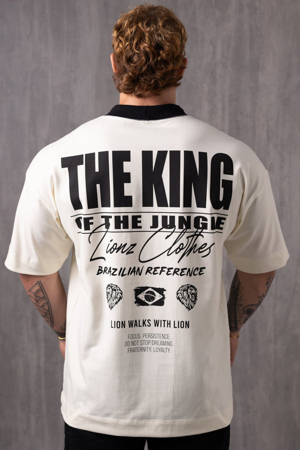Camiseta Oversized The King - OffWhite&Black