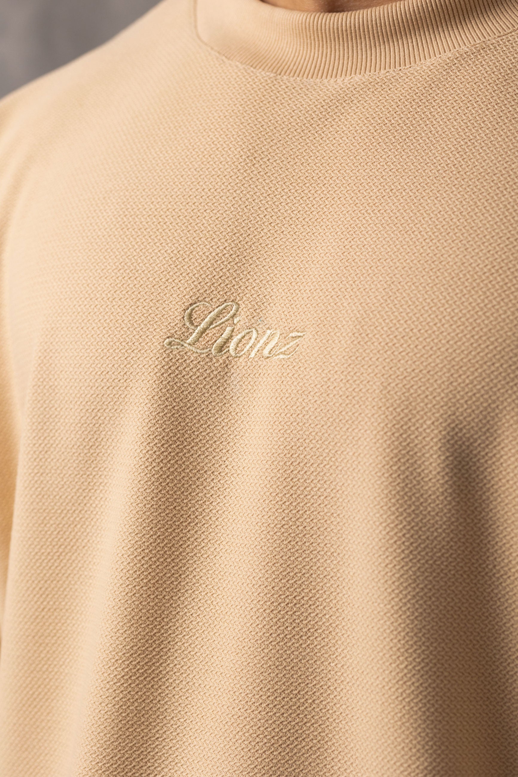 Camiseta Oversized Texturizada - Bege