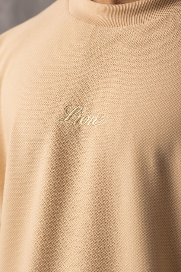 Camiseta Oversized Texturizada - Bege