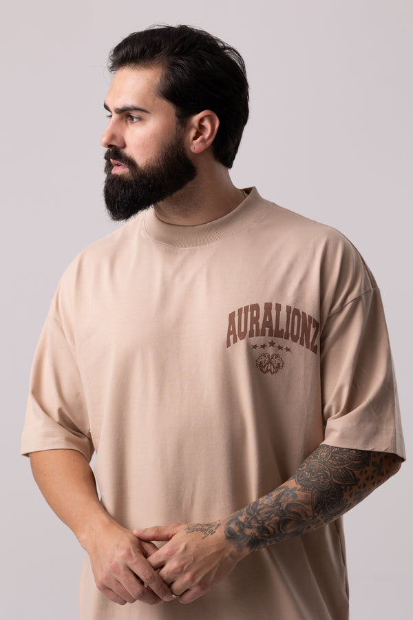 Camiseta Premium Oversized FiveStars - Bege