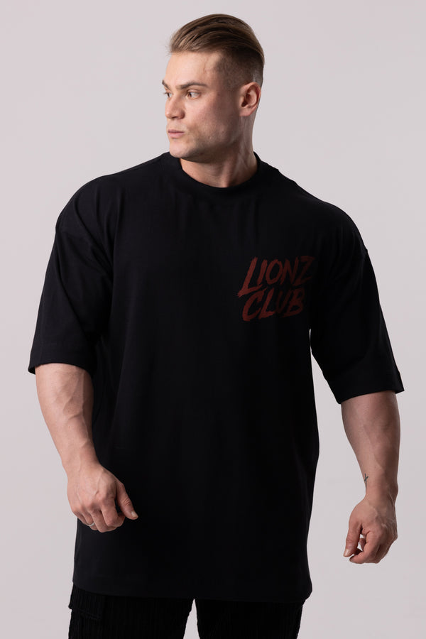 Camiseta Heavy Oversized Lionz Club - Preta