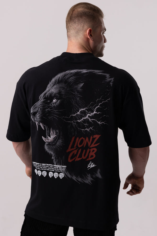 Camiseta Heavy Oversized Lionz Club - Preta