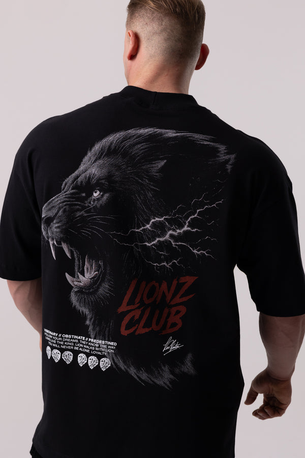 Camiseta Heavy Oversized Lionz Club - Preta