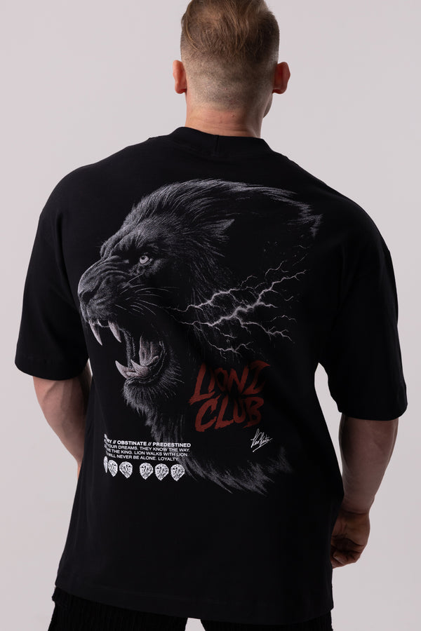 Camiseta Heavy Oversized Lionz Club - Preta