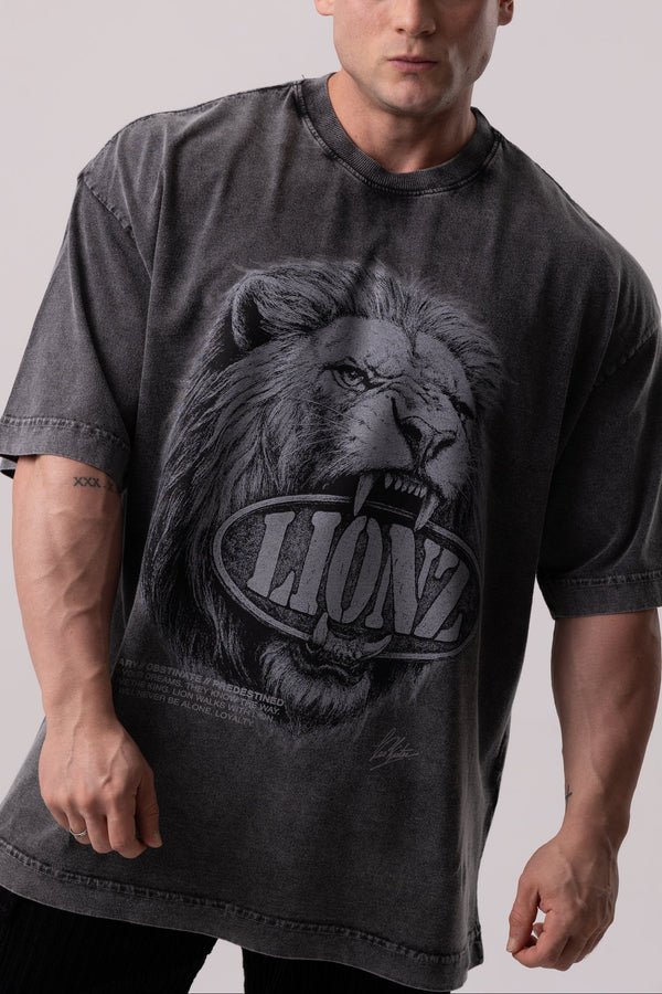 Camiseta Premium Oversized Pingente - Preta Marmorizada