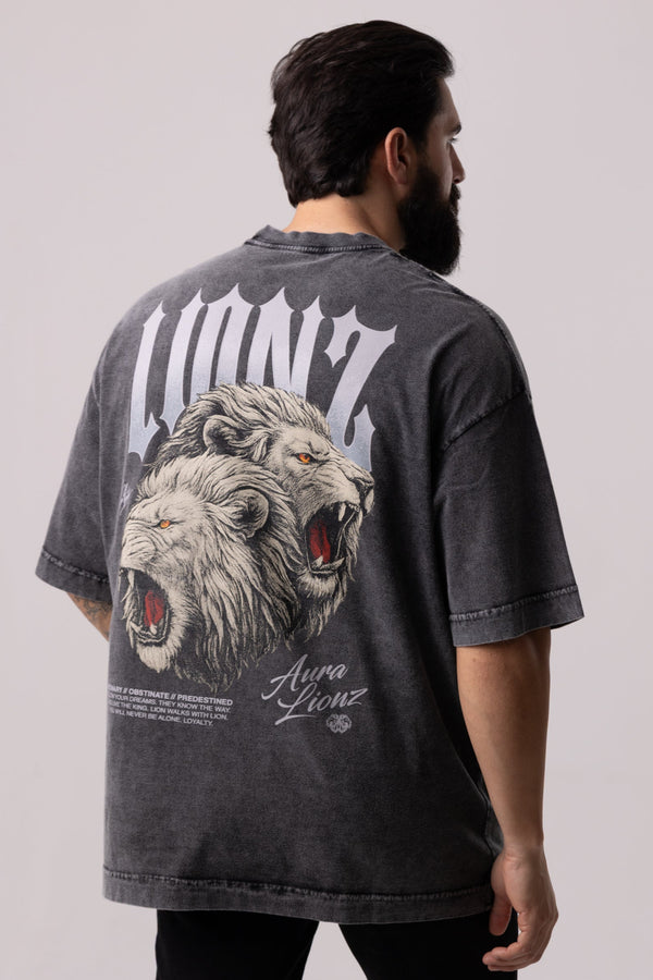 Camiseta Heavy Oversized Aura - Preta Estonada