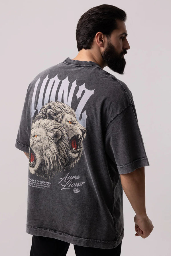 Camiseta Heavy Oversized Aura - Preta Estonada