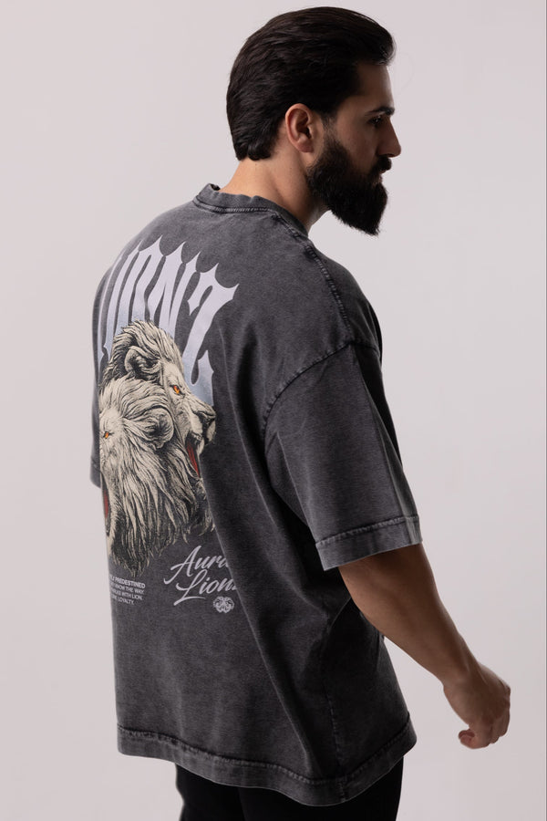 Camiseta Heavy Oversized Aura - Preta Estonada