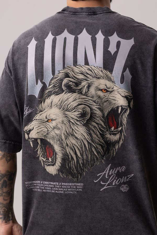 Camiseta Heavy Oversized Aura - Preta Estonada