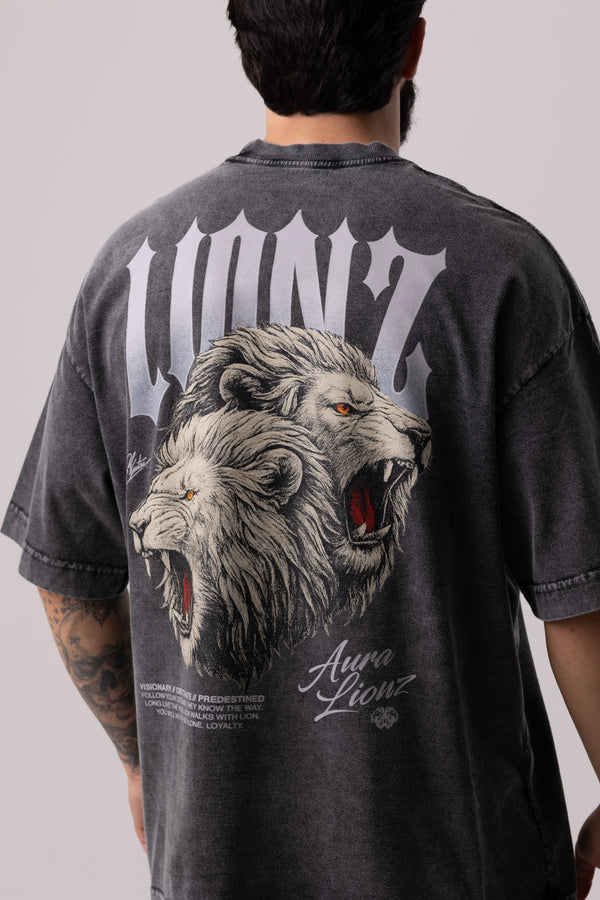 Camiseta Heavy Oversized Aura - Preta Estonada