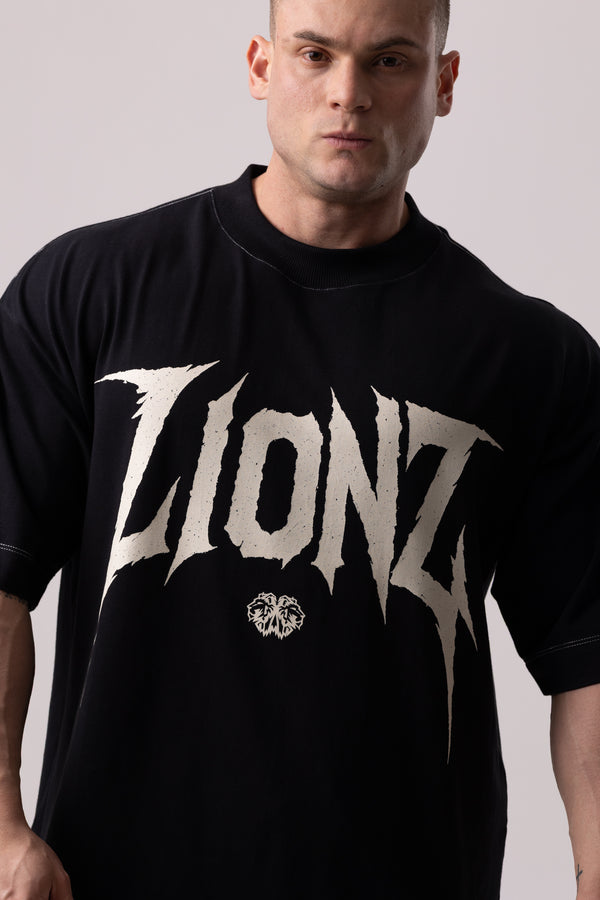 Camiseta Oversized Hard - Preta Contraste