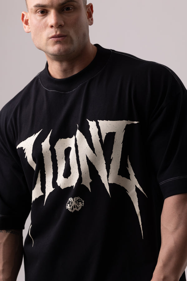 Camiseta Oversized Hard - Preta Contraste