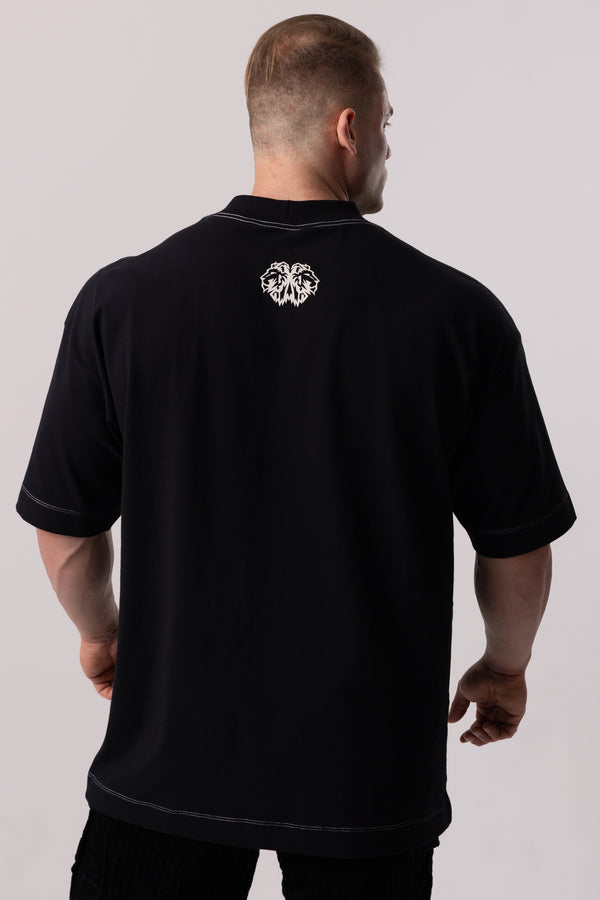 Camiseta Oversized Hard - Preta Contraste