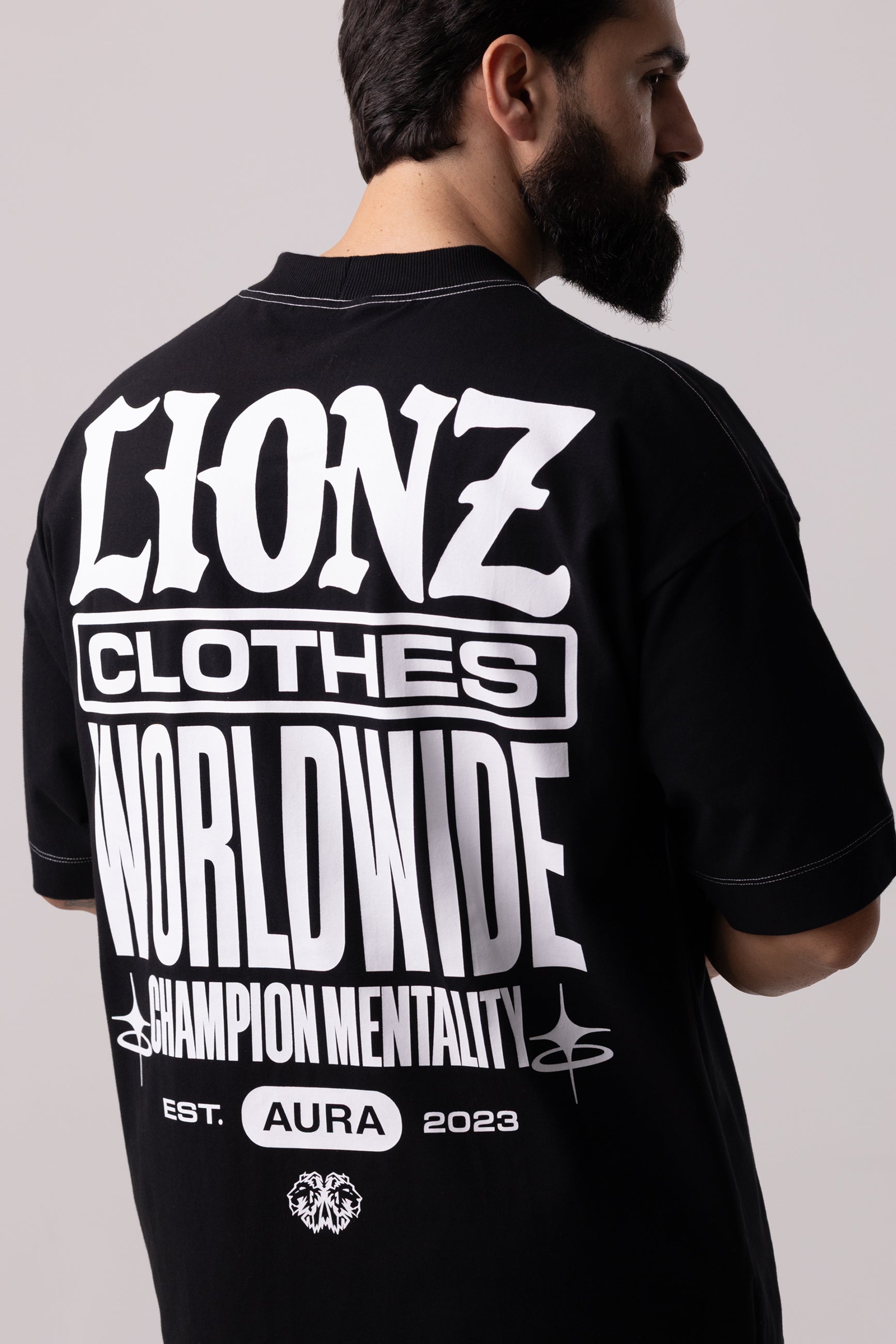 Camiseta Oversized Unic - Preta Contraste