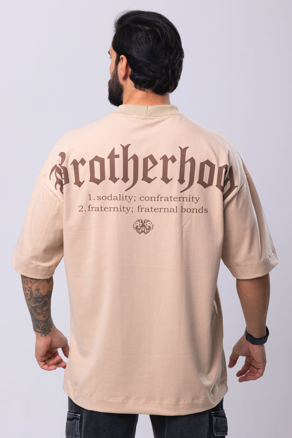 Camiseta Oversized Brotherhood - Bege