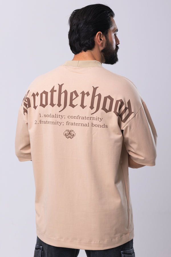 Camiseta Oversized Brotherhood - Bege
