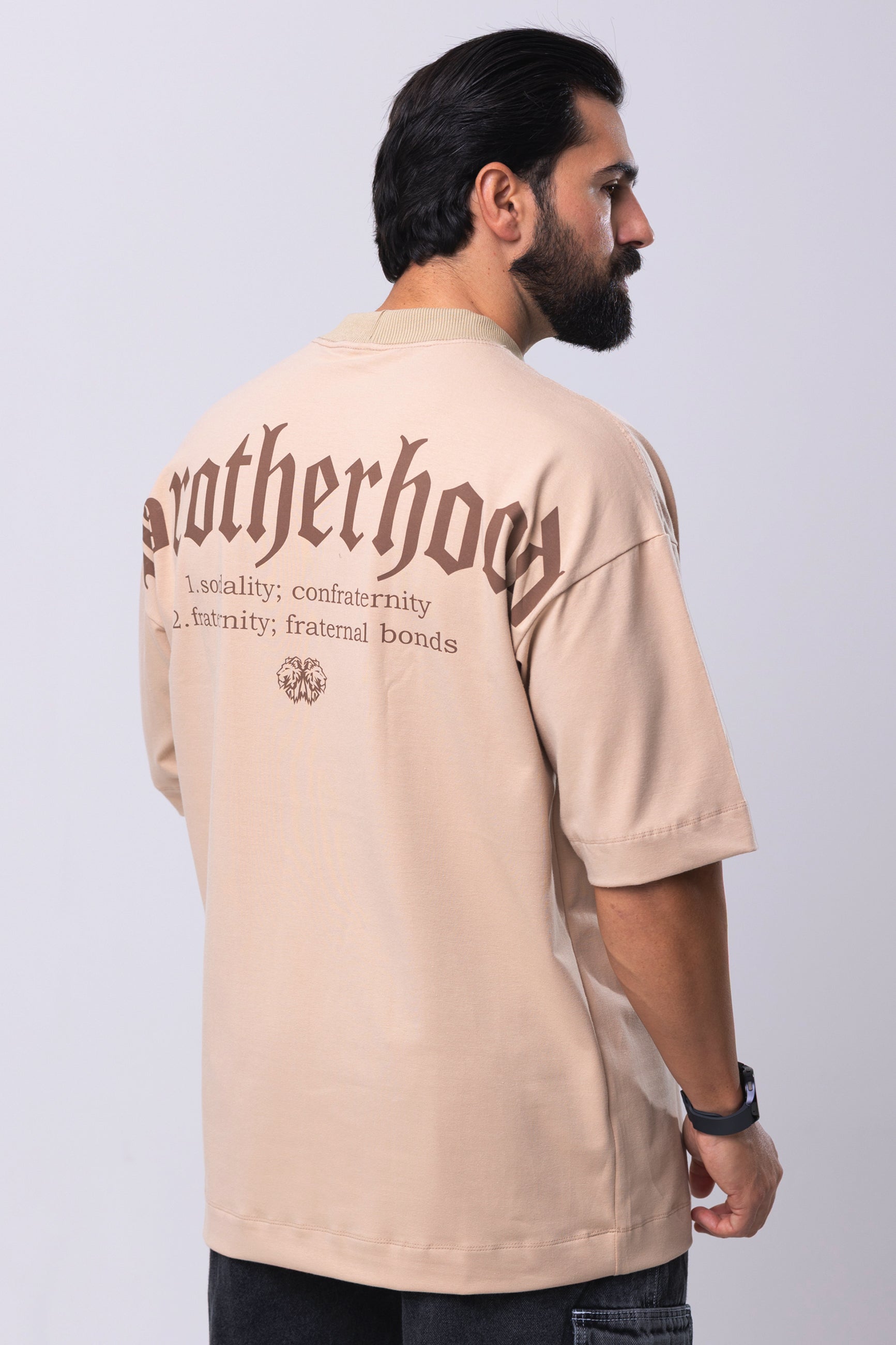 Camiseta Oversized Brotherhood - Bege
