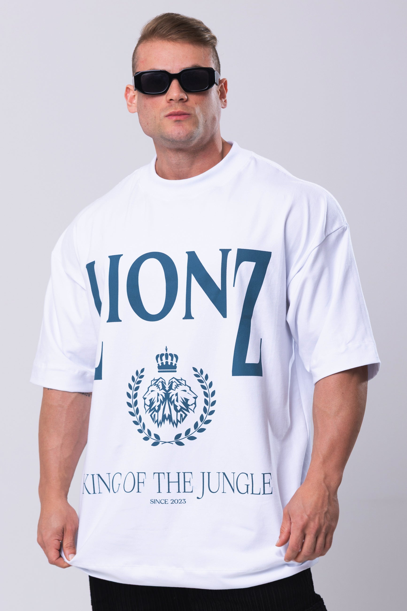 Camiseta Oversized LIONZ KING - Branca