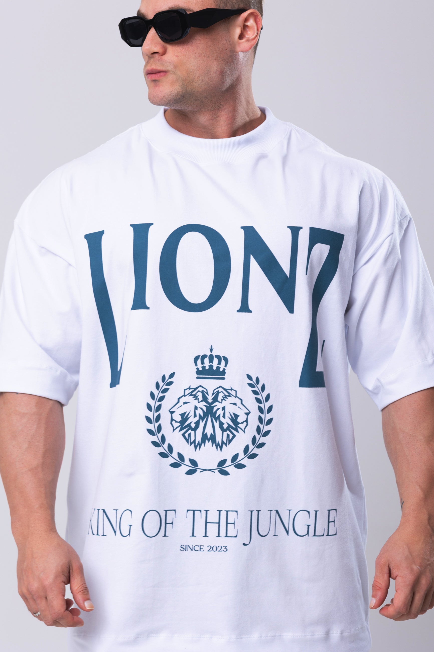 Camiseta Oversized LIONZ KING - Branca