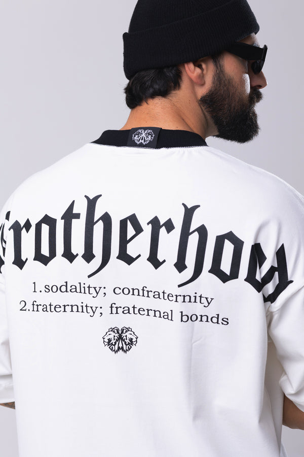 Camiseta Oversized Brotherhood - OffWhite&Black