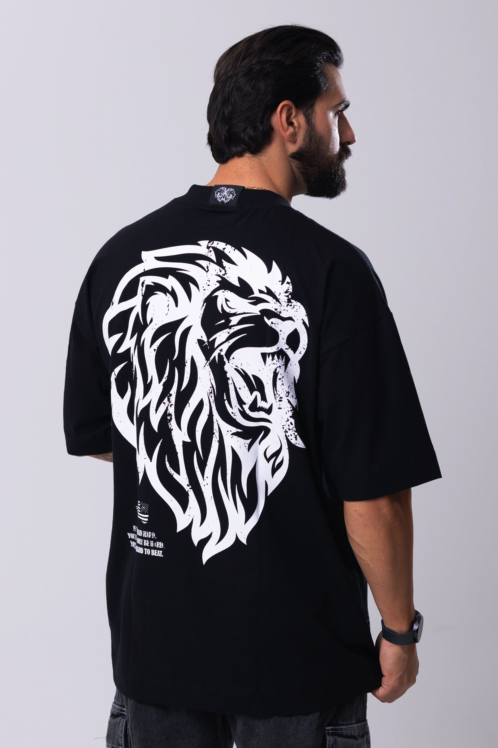 Camiseta Oversized American Lion - Preta