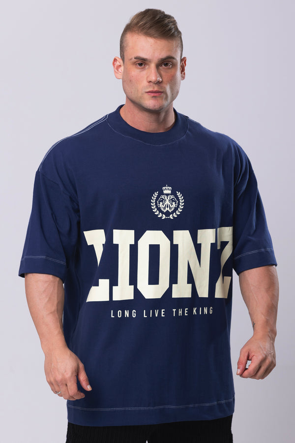 Camiseta Oversized LLTK - Marinho Contraste