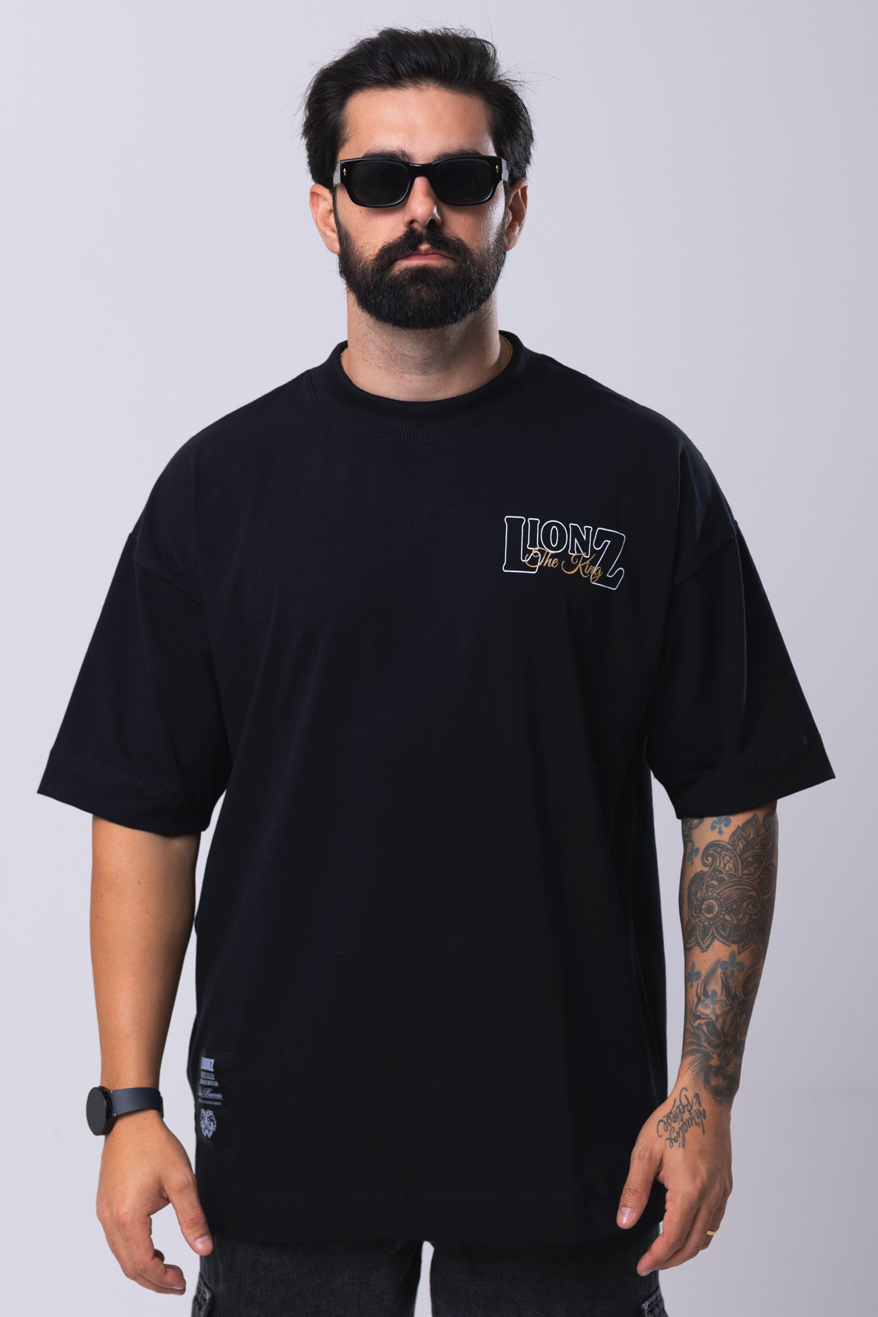 Camiseta Oversized Real King - Preta